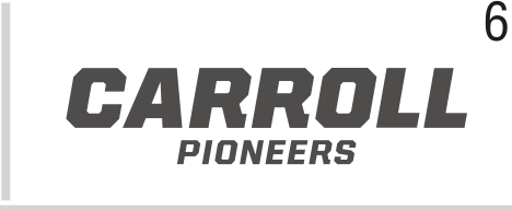 Carroll Pioneers wordmark, black variant, cell 69