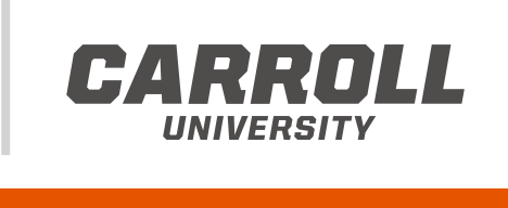 Carroll University wordmark, black variant, cell 74