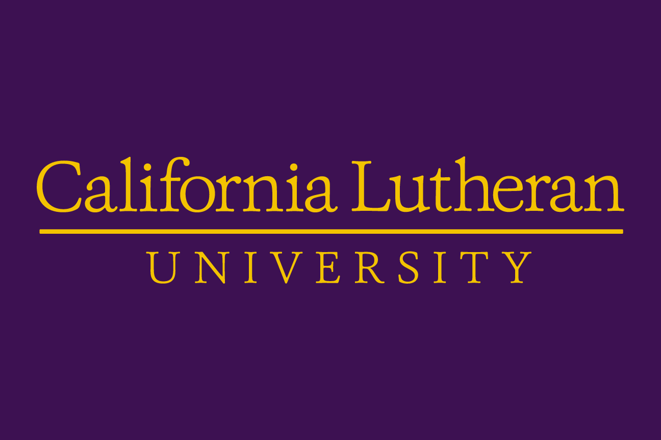 California Lutheran University wordmark, yellow on purple variant, cell 4