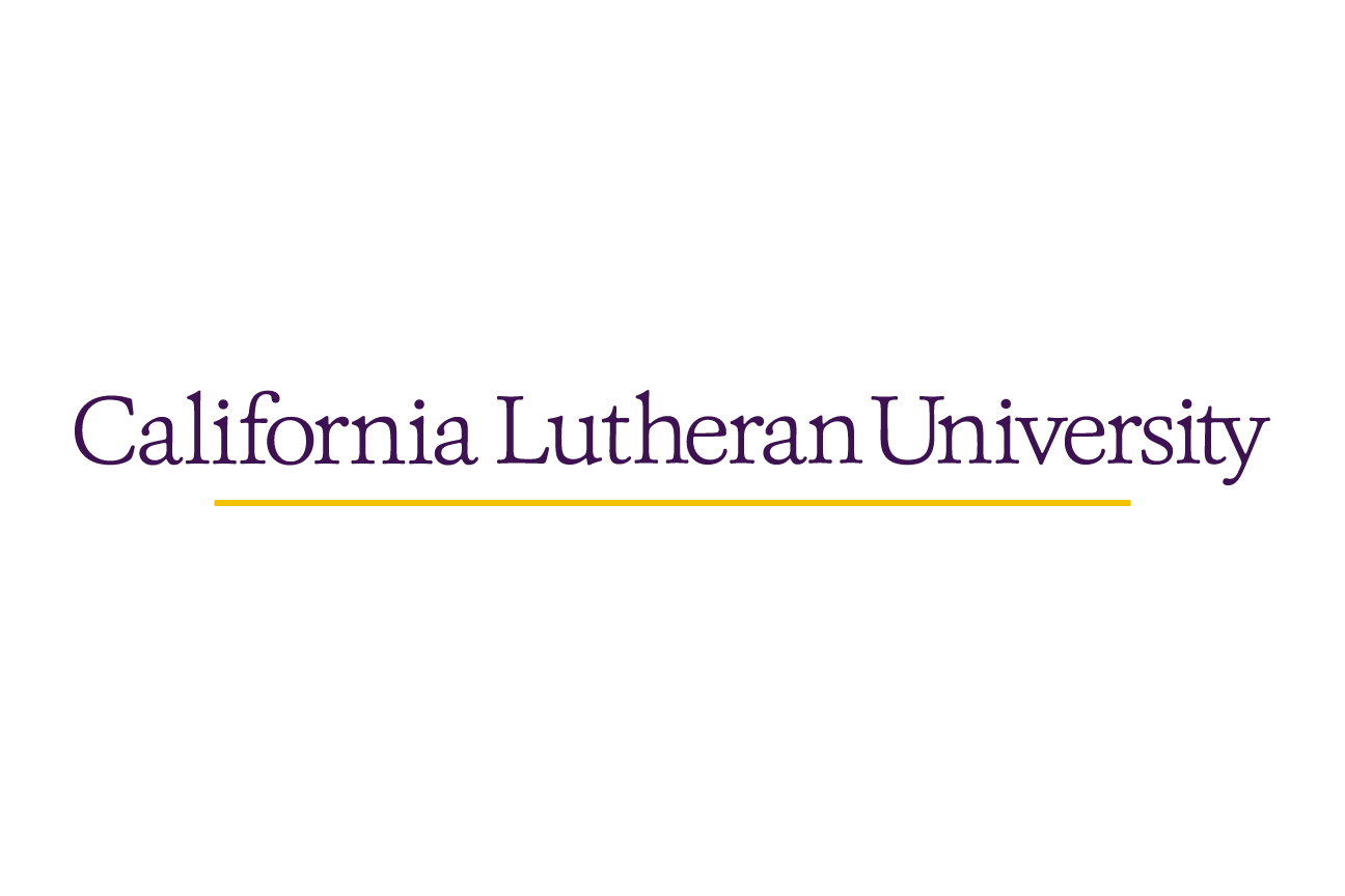 California Lutheran University horizontal wordmark, purple/yellow variant, cell 7