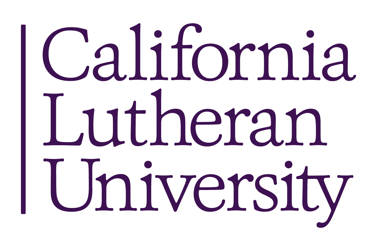 California Lutheran University stacked wordmark, purple variant, cell 15