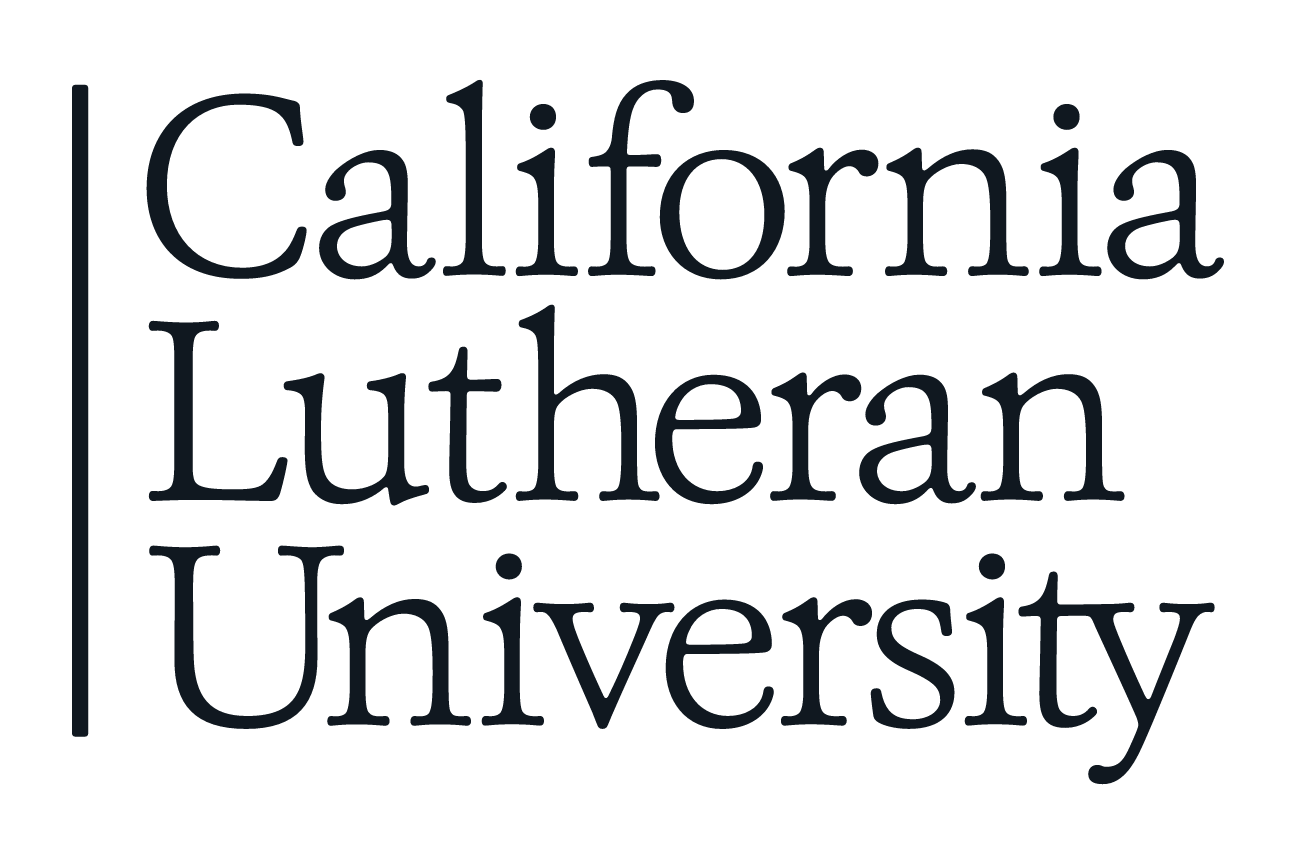 California Lutheran University stacked wordmark, black variant, cell 17