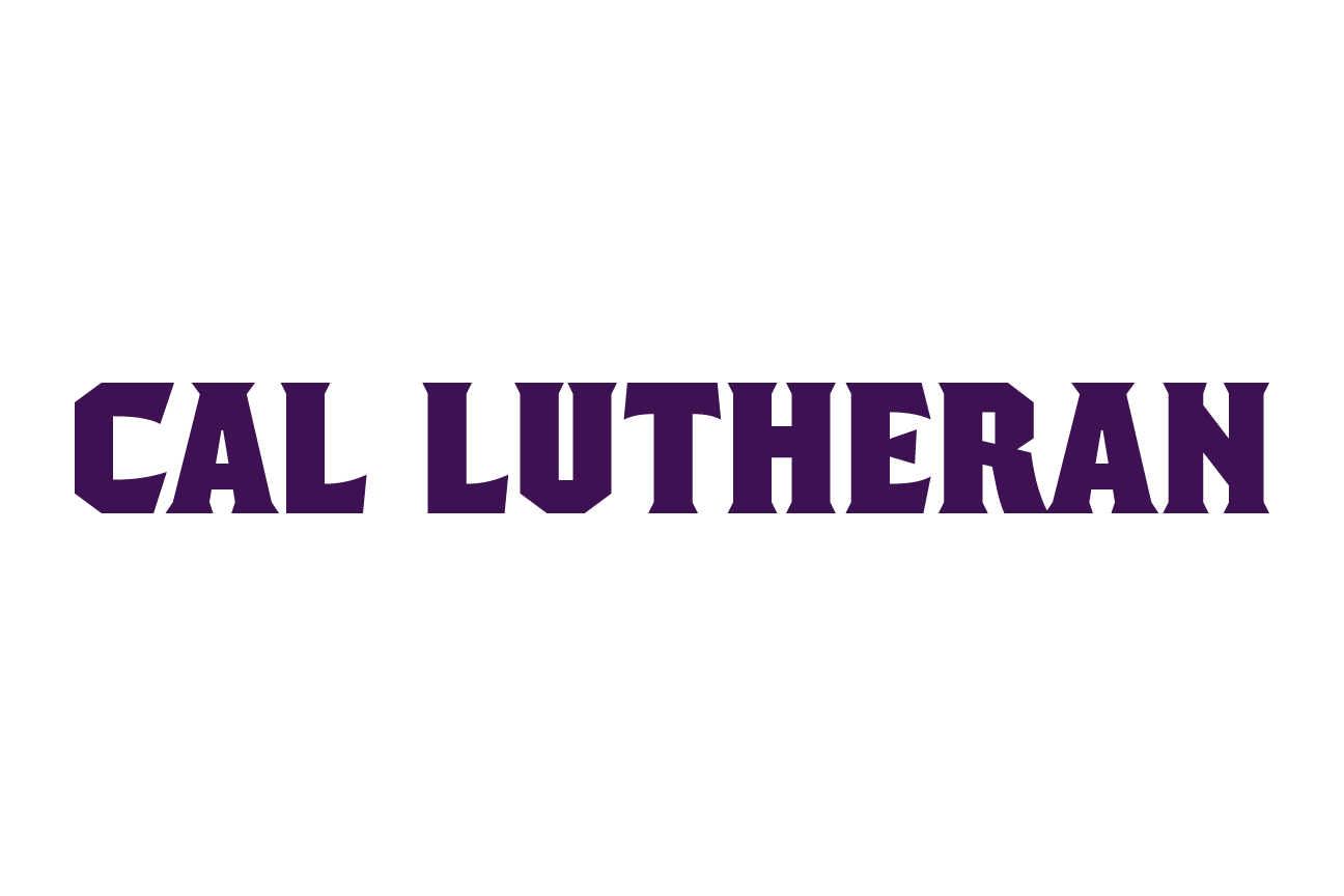 CAL LUTHERAN wordmark, purple/gold variant, cell 46