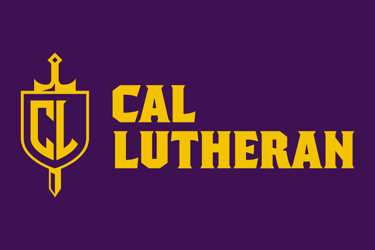 CL monogram with sword/crown side-by-side lockup, gold/white on purple variant, cell 77