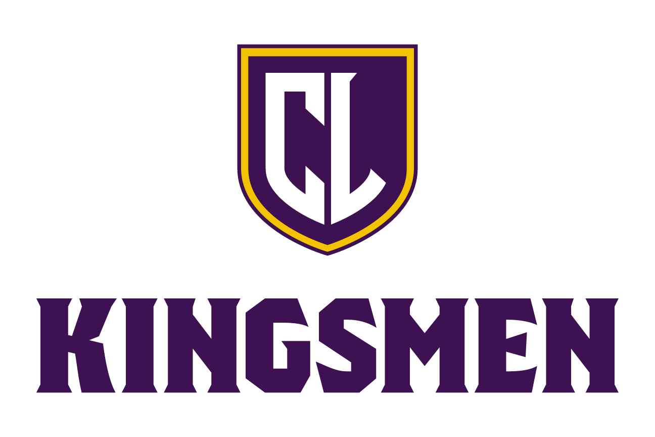 Kingsmen spirit mark, color, stacked variant, cell 106