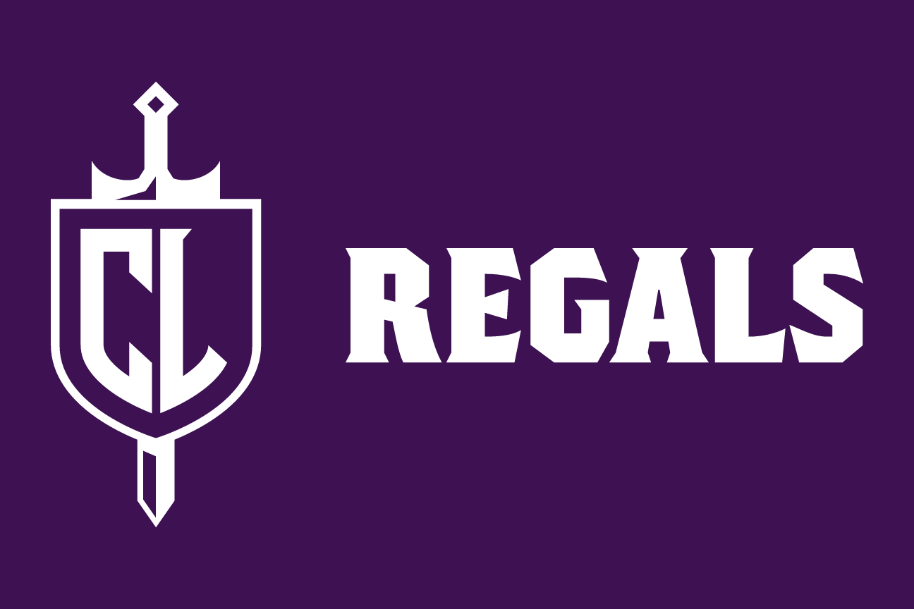 Regals spirit mark, white on dark, horizontal variant, cell 114