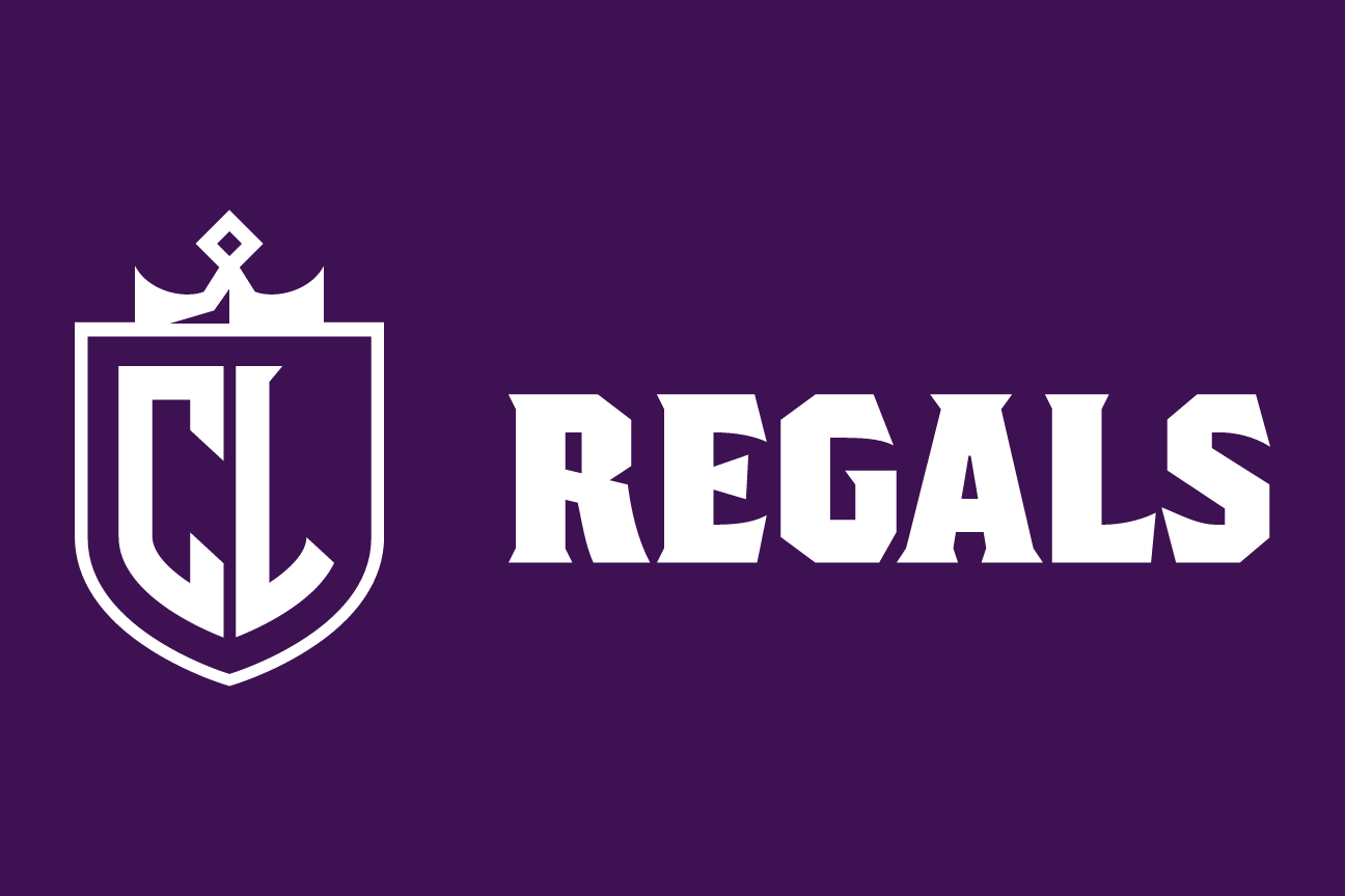 Regals spirit mark, white on dark, horizontal variant, cell 117