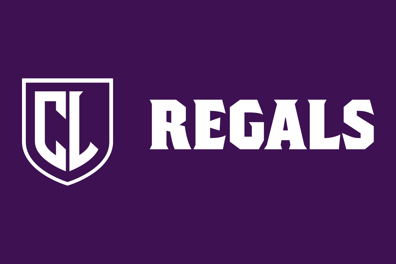 Regals spirit mark, white on dark, horizontal variant, cell 120