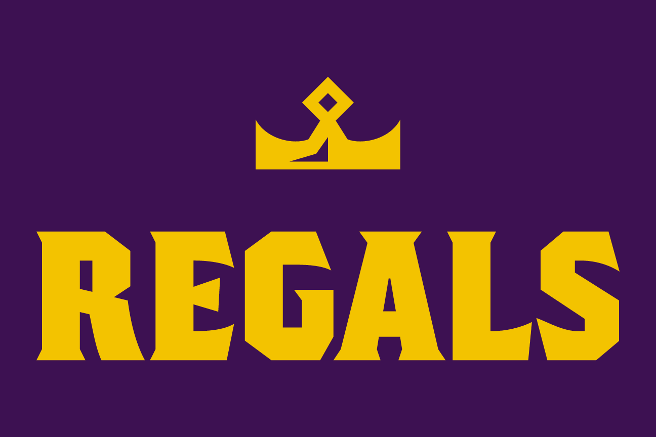 Regals spirit mark, color on dark, stacked variant, cell 128