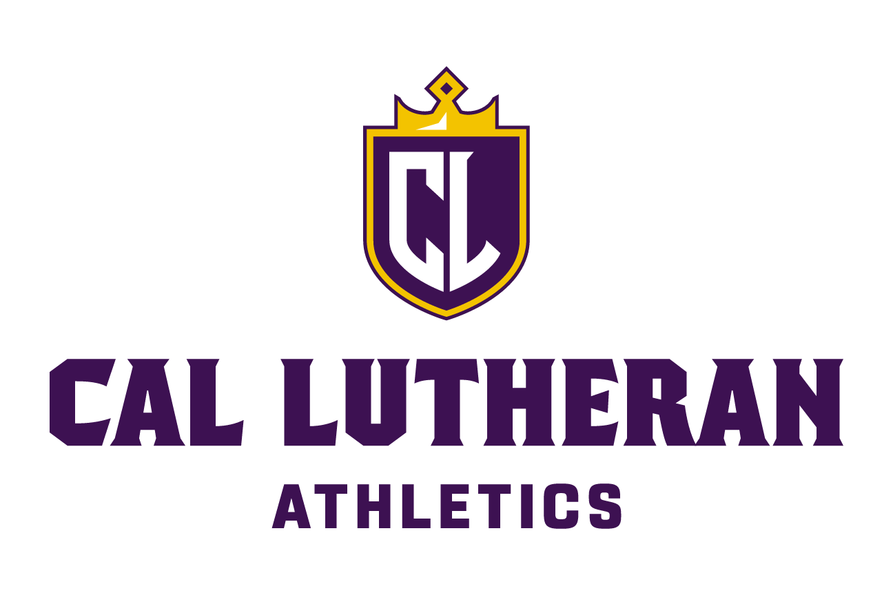 Cal Lutheran Athletics lockup, CL icon, color, stacked variant, cell 130