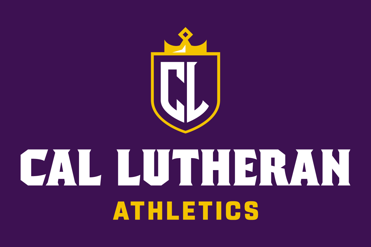 Cal Lutheran Athletics lockup, CL icon, color on dark, stacked variant, cell 131