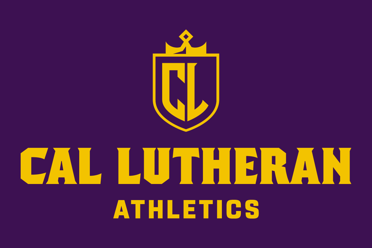 Cal Lutheran Athletics lockup, CL icon, color on dark, stacked variant, cell 133