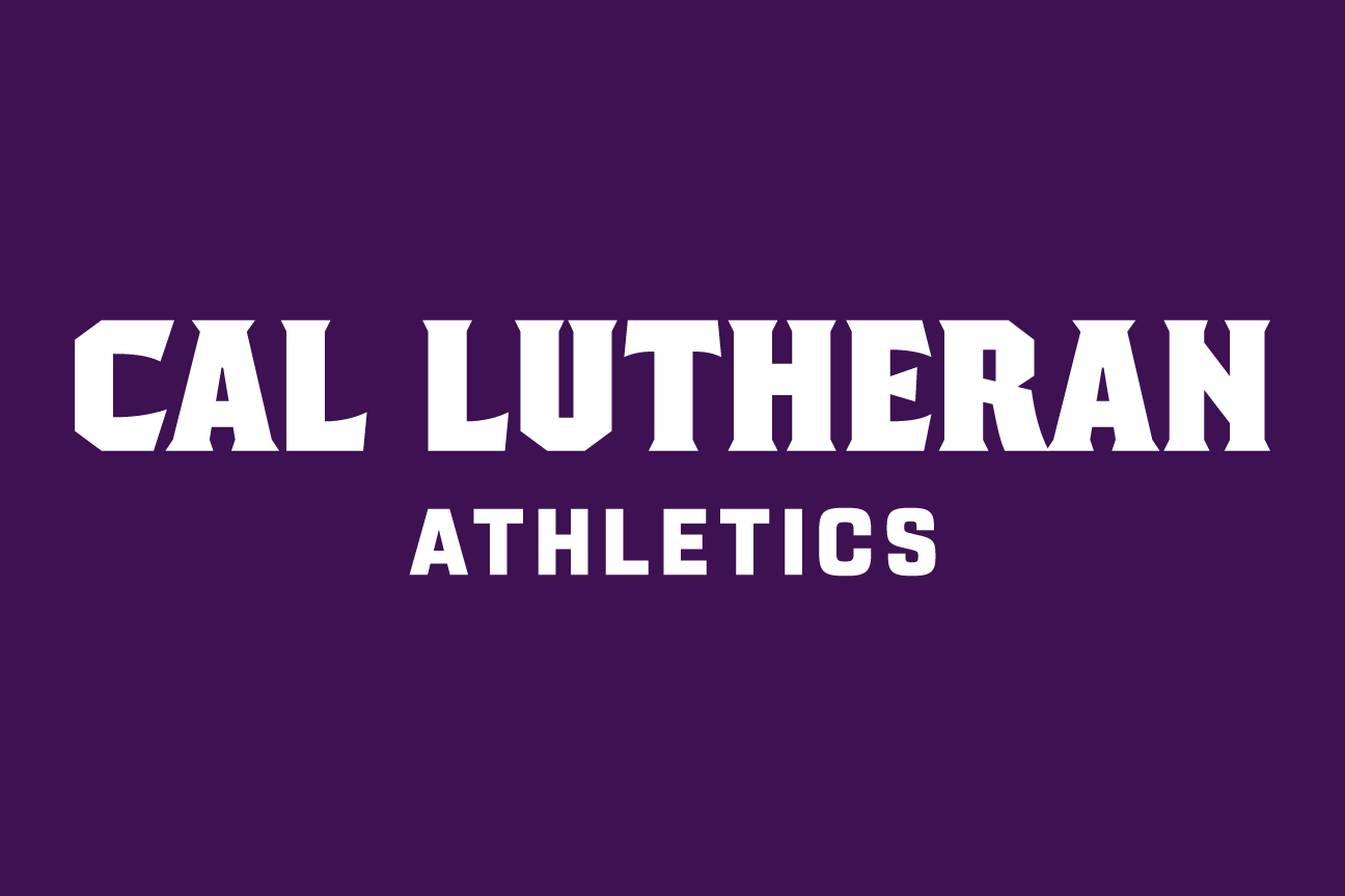 Cal Lutheran Athletics lockup, wordmark, white on dark variant, cell 145