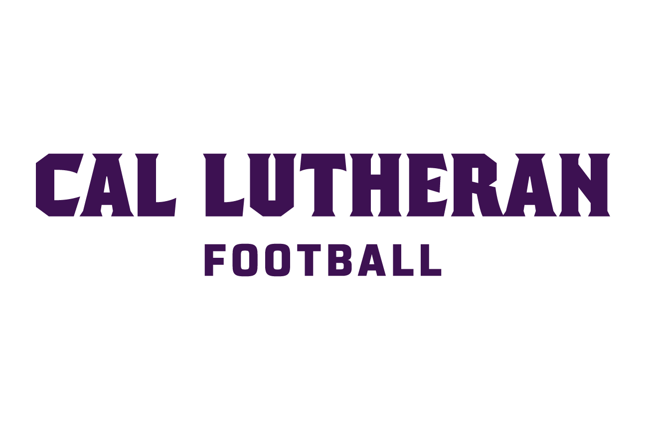 Cal Lutheran Football lockup, wordmark, color variant, cell 158