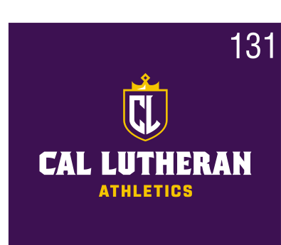 Cal Lutheran Athletics lockup, CL icon, color on dark, stacked variant, cell 131