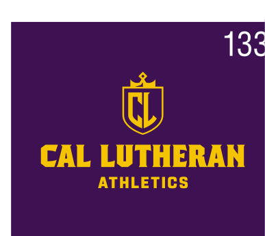 Cal Lutheran Athletics lockup, CL icon, color on dark, stacked variant, cell 133