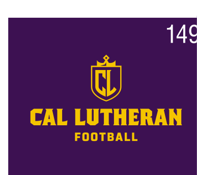 Cal Lutheran Football lockup, CL icon, color on dark, stacked variant, cell 149