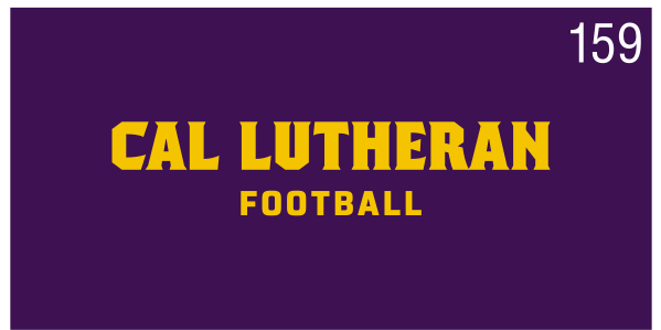 Cal Lutheran Football lockup, wordmark, color on dark variant, cell 159