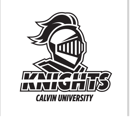 Knight head with KNIGHTS wordmark, black/white on white variant, cell 4