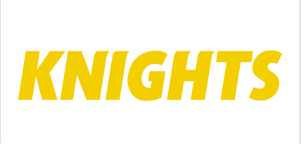 KNIGHTS wordmark, gold variant, cell 30