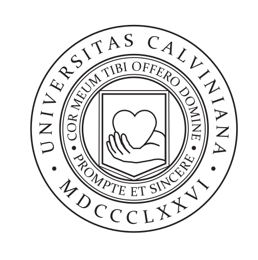 Calvin University Latin seal, black variant, cell 83