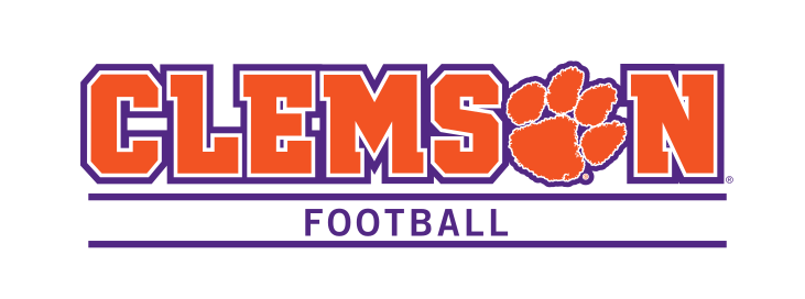 Clemson Football sport logo, orange with purple outline variant, cell 19