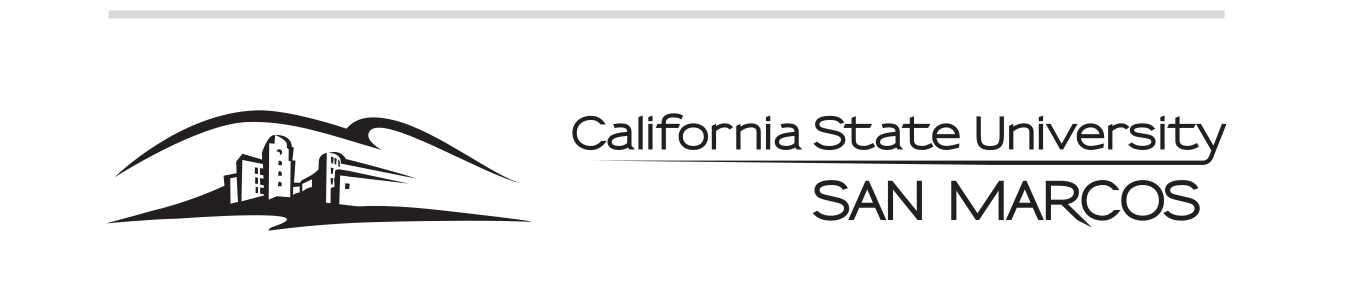 CSUSM secondary logo, Black variant, cell 5