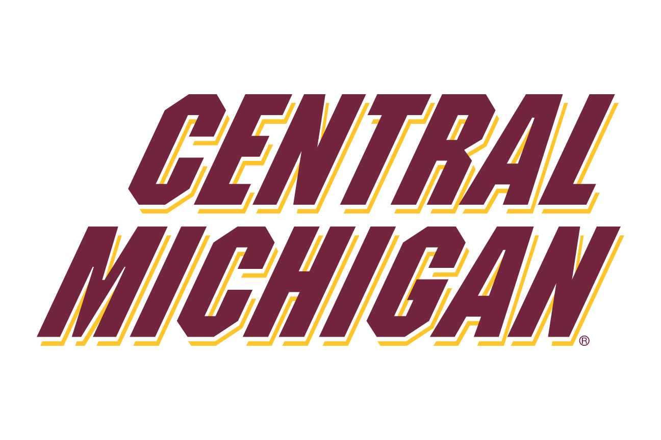 Central Michigan University wordmark, white text variant
