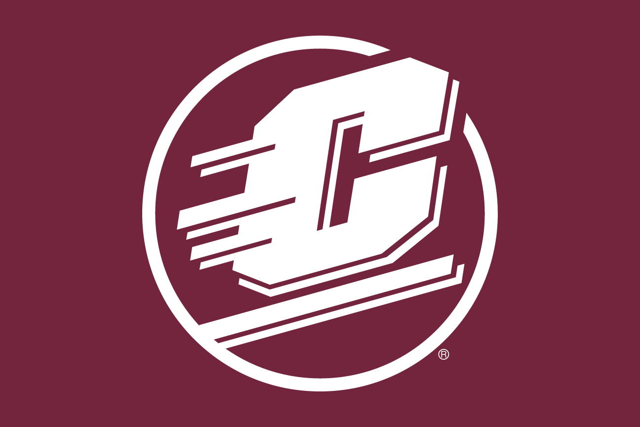 Circle Action C, one-color white on maroon variant, cell 35
