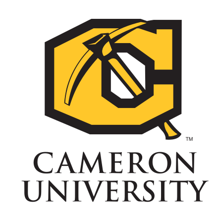 Cameron University logo, yellow and black variant, cell 3