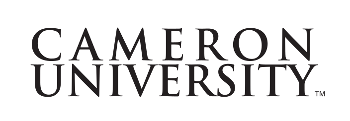 Cameron University wordmark, black variant, cell 17