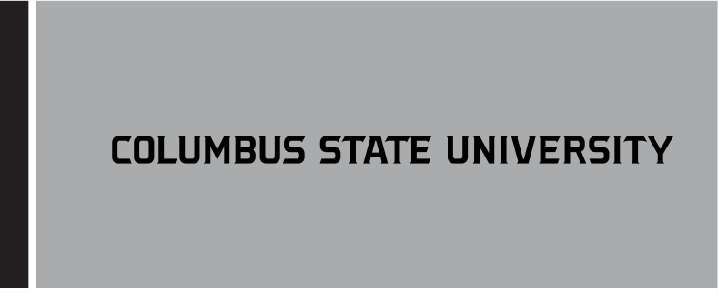 Columbus State University wordmark, single line black on grey variant, cell 65