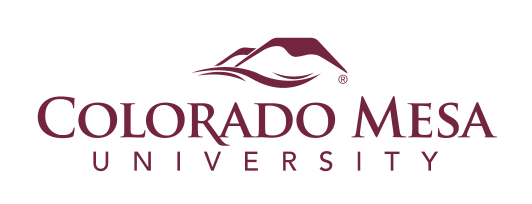 Colorado Mesa University stacked logo, maroon variant, cell 5