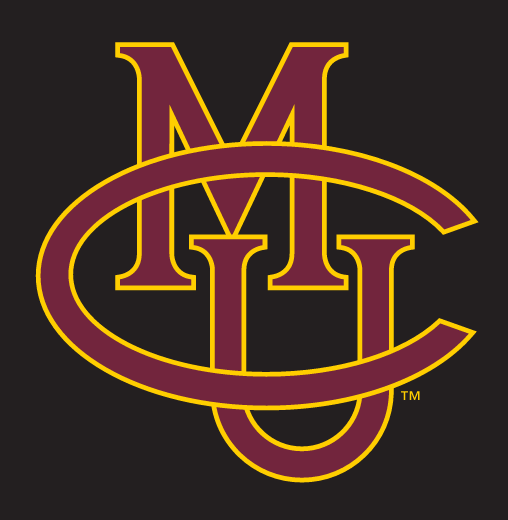 interlocking CMU, maroon and gold outline on dark background variant, cell 11