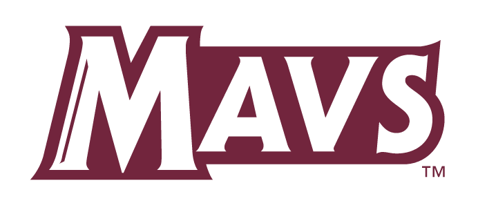 Mavs wordmark, maroon one-color variant, cell 24
