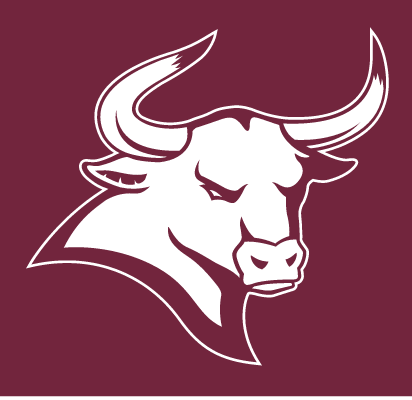 Rowdy mascot head, white one-color on maroon background variant, cell 37