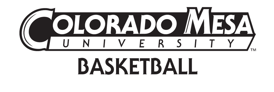 COLORADO MESA UNIVERSITY wordmark with sport name, black with white outline, BASKETBALL variant, cell 61