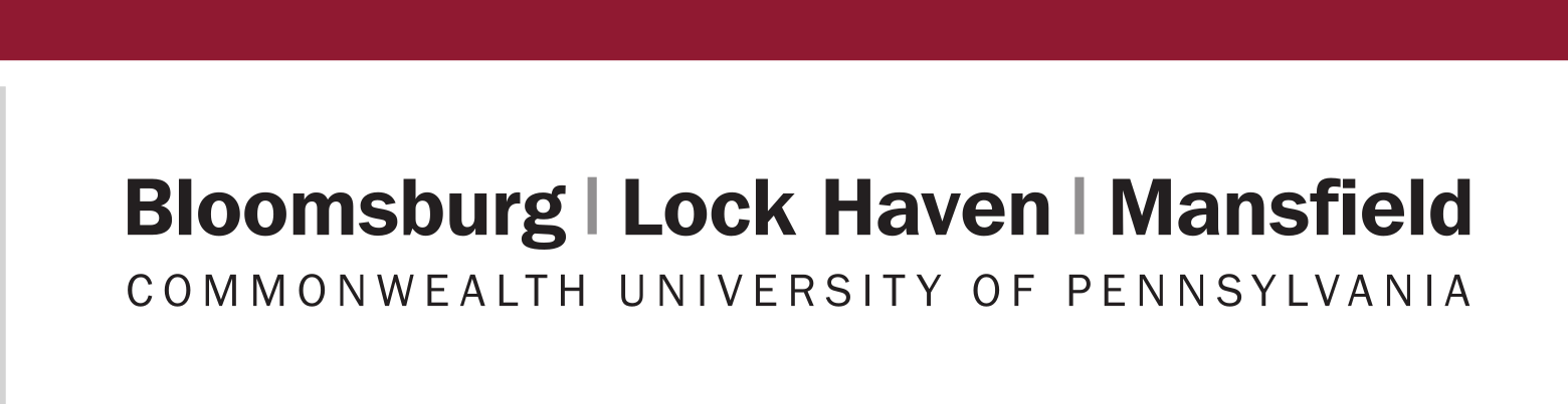 Bloomsburg Lock Haven Mansfield wordmark, black, full university name variant, cell 2