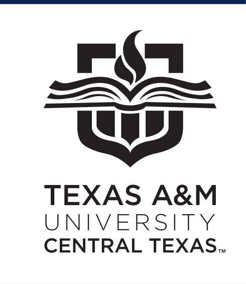 Texas A&M University-Central Texas stacked logo, black variant, cell 4