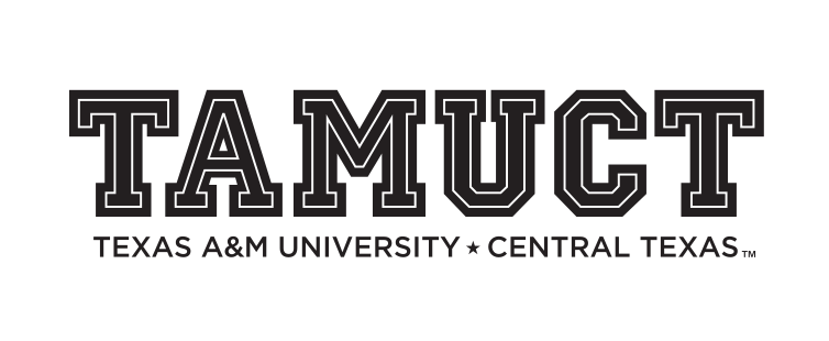 TAMUCT spirit mark, black, outlined variant, cell 7