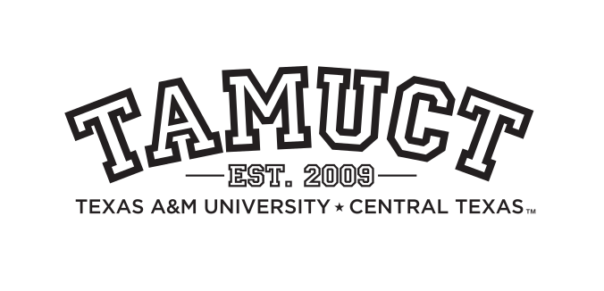 TAMUCT spirit mark with EST. 2009, black variant, cell 11