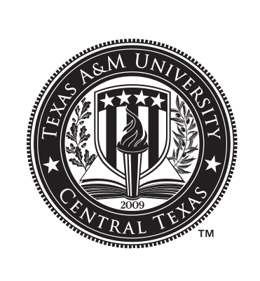 Texas A&M University-Central Texas school seal, black variant, cell 20