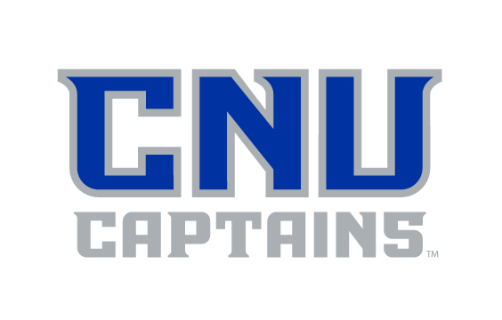 CNU Captains stacked wordmark, blue with grey outline, grey Captains variant, cell 14