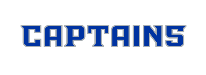 Captains wordmark, blue with grey outline variant, cell 16