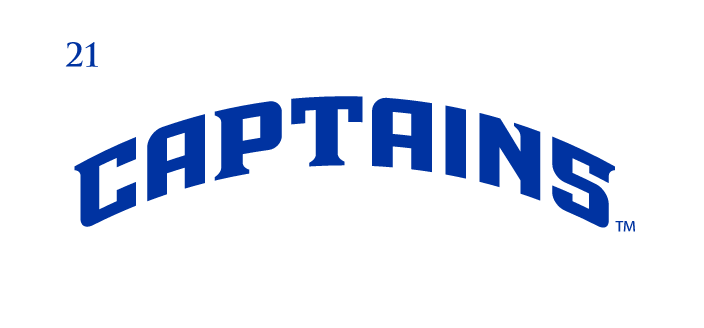 Captains arched wordmark, solid blue variant, cell 21
