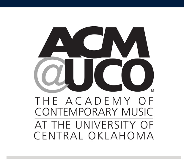 ACM @ UCO logo, stacked, black on white variant, cell 50