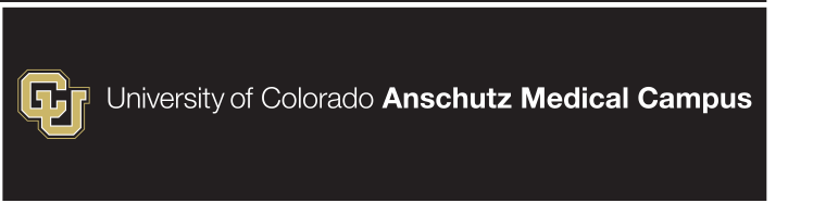 University of Colorado Anschutz Medical Campus, horizontal gold/white on black variant, cell 10