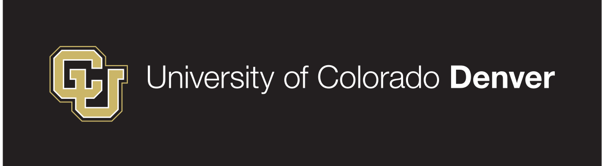 University of Colorado Denver institutional mark, horizontal, gold/white variant, cell 12