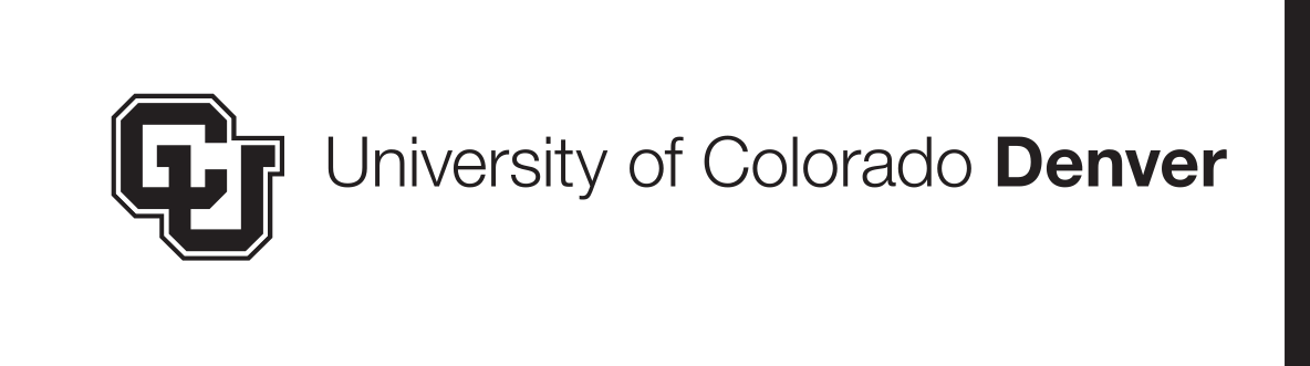 University of Colorado Denver institutional mark, horizontal, black variant, cell 13