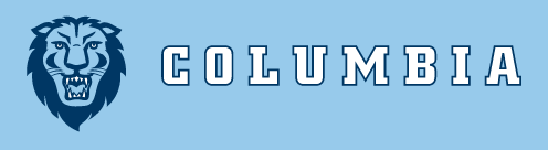 Lion Head and Columbia wordmark, white on light blue variant, cell 311